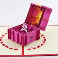 Handmade 3d Pop Up Card Engagement Ring Marriage Proposal Life Commitment Pink Red Jewellery Box Birthday Valentines Day Wedding Anniversary